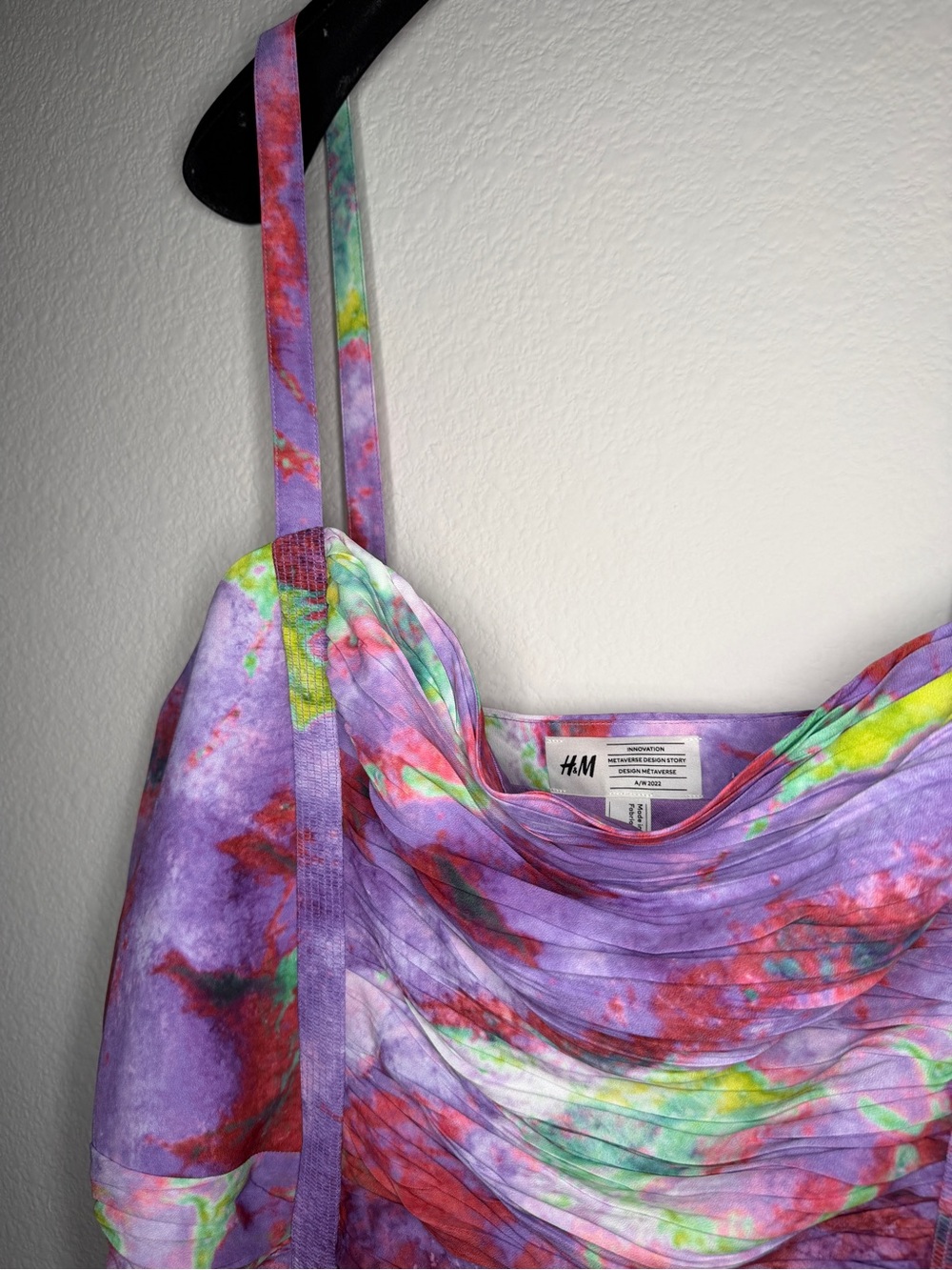 Purple Abstract Print Ruched Mini dress - Picture 2 of 2
